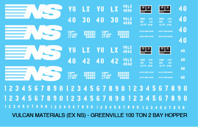 N Scale - Vulcan Minerals Open Hopper 100t ex NS Decals