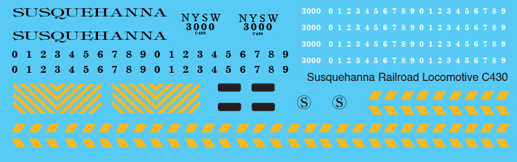 Susquehanna C430 Locomotive Decals