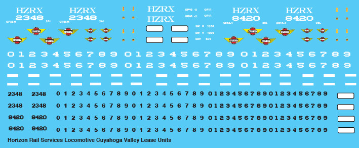 Horizon Rail Service CVSR Lease Locomotive Decals