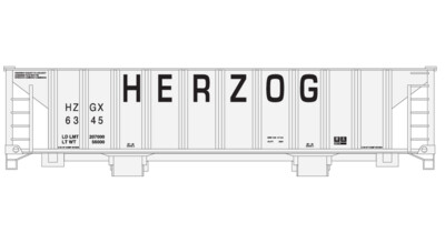 Herzog Open Hopper Ballast 41ft Grey Car Decals