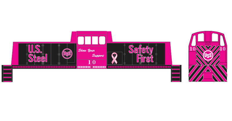 US Steel SL85 Locomotive Breast Cancer Awareness Decals