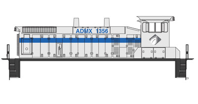 ADM Transportation Switcher Locomotives White Blue