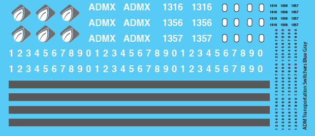 ADM Transportation Switcher Locomotives Blue Gray