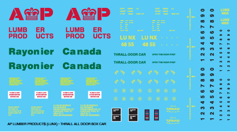 AP Lumber Products All Door Box Car Decals