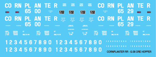 Cornplanter Railway G38 Ore Car Decals