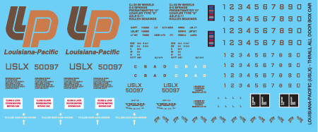 Louisiana Pacific All Door Box Car Decals​