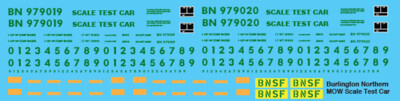 N Scale - Burlington Northern MOW Scale Test Car Decals
