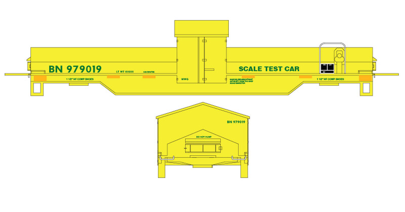 Burlington Northern MOW Scale Test Car Decals