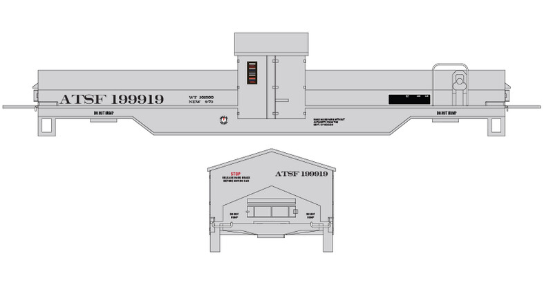 Santa Fe MOW Scale Test Car Serif Font Decals