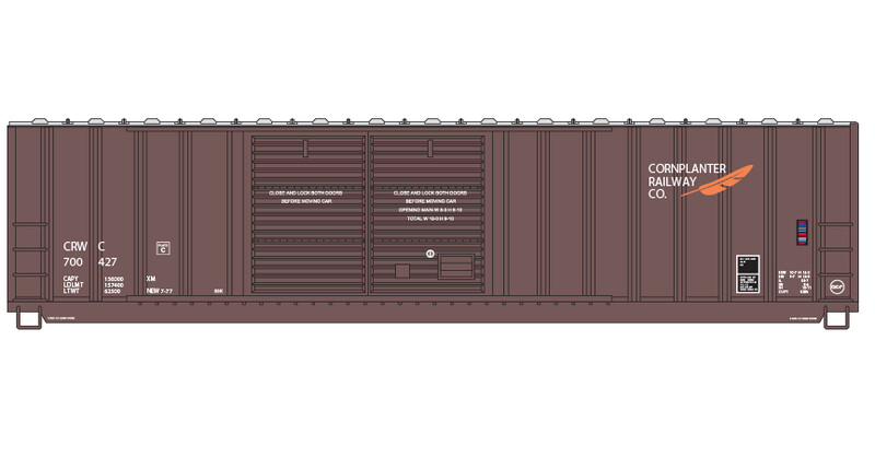 Cornplanter Railway Double Door Box Car 50ft Brown Decals