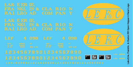 Lake Erie Franklin Clarion Open Hopper 4 Panel Logo Decals