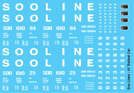 Soo Line Ballast Service Open Hopper Decals