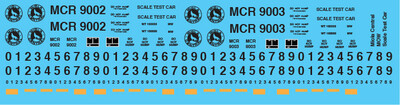 Miola Central MOW Scale Test Car Decals