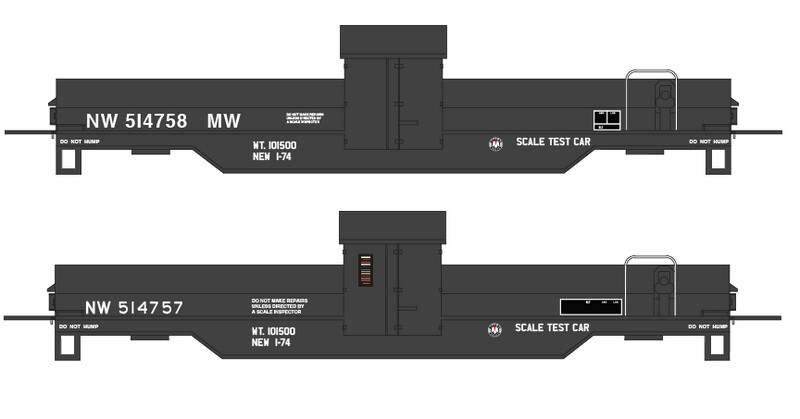 Norfolk Western MOW Scale Test Car Decals