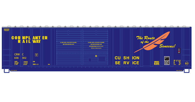 Cornplanter Railway Double Box Car Blue Scheme Decals