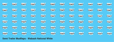 N Scale - Semi-Trailer Mud Flap Decals - Wabash National White