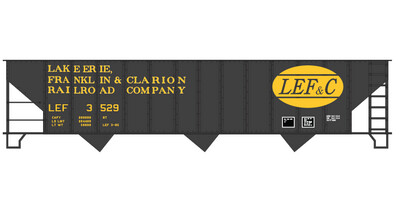 HO Scale - Lake Erie, Franklin &amp; Clarion 100T 3 panel Logo Hopper Decal Set