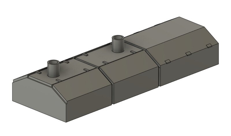 Locomotive Detail Parts - Alco RS3m Canted Hood