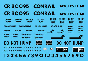 HO Scale - Conrail Scale Test Car Decal Set