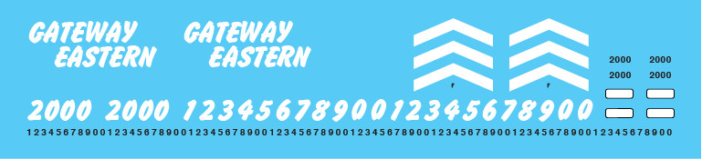 HO Scale - Gateway Eastern (GWWE) Locomotive Decal set