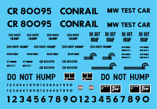 Conrail Scale Test Car Decal Set