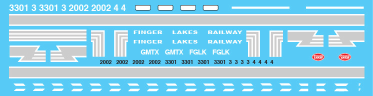 N Scale - Finger Lakes Railway SD and GP38s Locomotive Decal Set