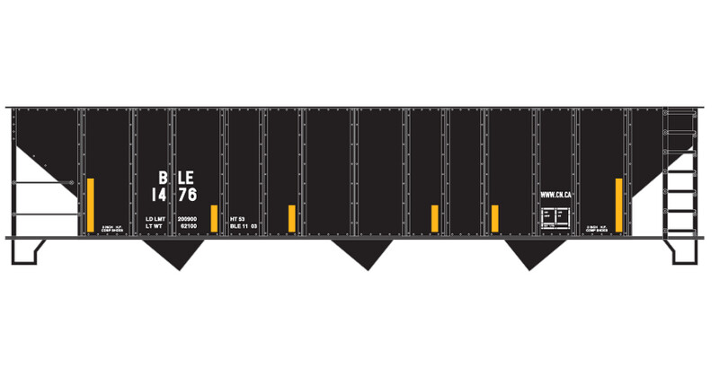 Bessemer Lake Erie 100t Open Hopper Post CN Decals