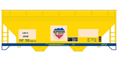 Superior GWIX 2 Bay Centerflow Covered Hopper Decals