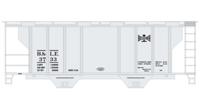Bessemer &amp; Lake Erie PS2 2 Bay Covered Hopper Decals