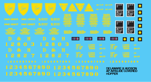 Delaware Hudson Red Air Slide Covered Hopper 40ft Decals