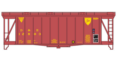 Delaware Hudson Red Air Slide Covered Hopper 40ft Decals