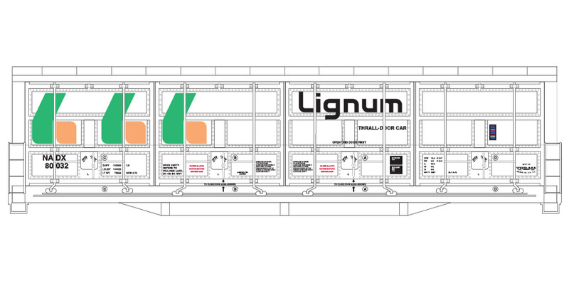 Lignum Lumber White All Door Box Car Decals