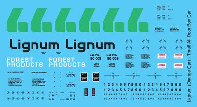 N Scale - Lignum Lumber Orange All Door Box Car Decals