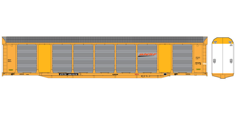 BNSF Tri-Level Autorack CTTX Modern Logo Decals