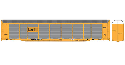 Grand Trunk Tri-Level Autorack ETTX Yellow Black Logo Decals