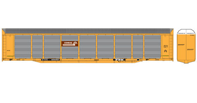 Conrail Tri-Level Autorack ETTX Yellow White Logo Decals