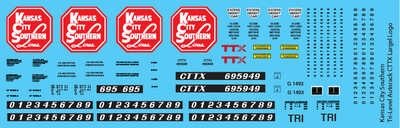 Kansas City Southern Tri-Level Autorack CTTX Large Logo Decals