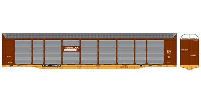 Conrail Bi-Level Autorack ETTX White Logo Decals