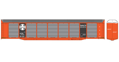 Santa Fe Bi-Level Autorack ATSF Orange Black Decals