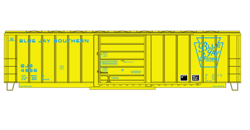 Blue Jay Southern Box Car (BJS) - Blue Lettering