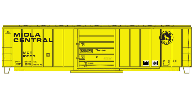 Miola Central Box Car Decal Set - Black Lettering