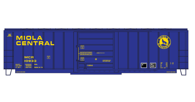 Miola Central Box Car Decal Set - Yellow Lettering