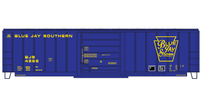Blue Jay Southern Box Car (BJS) - Yellow Lettering