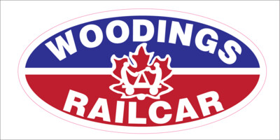 Woodings Railcar Vinyl, Vinyl Size: 8in x 4in Sticker