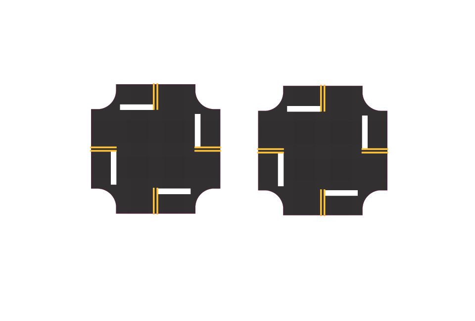 Easy Streets N - Fresh Asphalt Roadway - 4 Way Intersection 4 Way Stop
