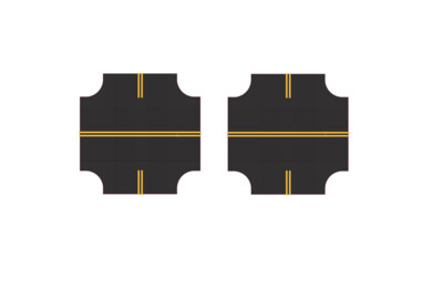 Easy Streets N - Fresh Asphalt Roadway - 4 Way Intersection 2 Way Stop No White