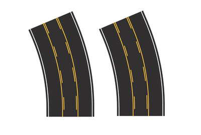 Easy Streets N - Fresh Asphalt-Broad Curve Center Turn Lane