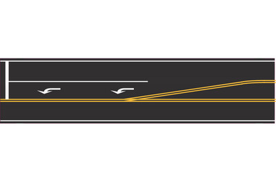 Easy Streets N - Fresh Asphalt-10in Left Turn Lane