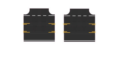 Easy Streets N - Fresh Asphalt-3 way Intersection Center Turn to Side Street