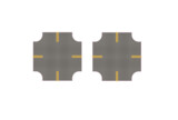 Easy Streets HO - Medium Asphalt-4 Way Intersection 4 Way Stop No White